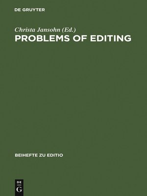 cover image of Problems of Editing